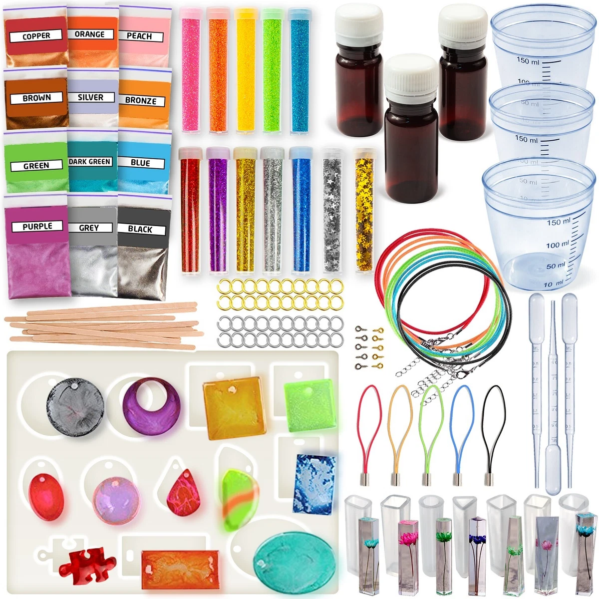 Craft It Up! Resin Kit by Creative Kids - Complete Starter Jewelry Making Resin Kit for Beginners - All Inclusive Epoxy Resin