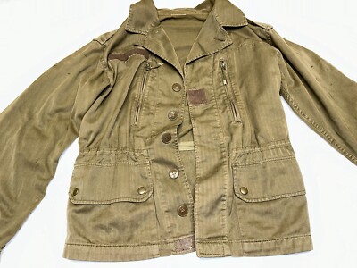 ジャケット・アウター 40's French Army? jacket Vintage 1983 Warein Flers French Military Jacket Medium Button Up