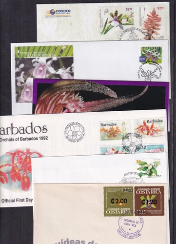 Orchids choice FDC Australia Taiwan Germany Kiribati Solomons Ukraine Zimbabwe