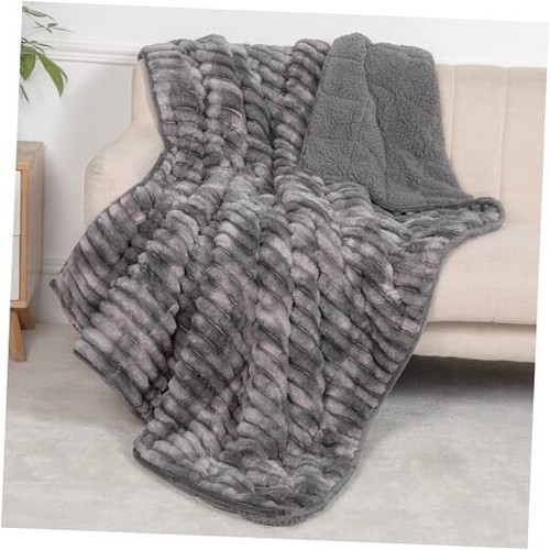 Sherpa Fleece Weighted Blanket for Adults Twin/Full 48" x 72" 15 LBS