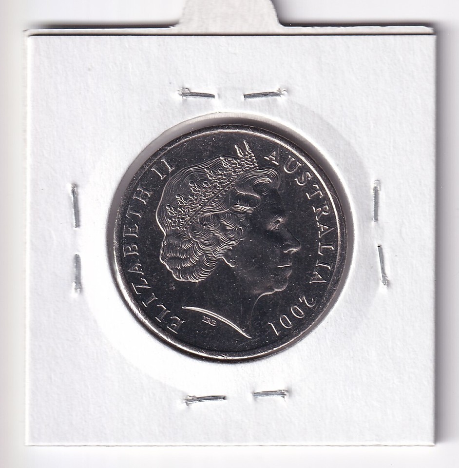 AUSTRALIAN 2001 20 CENT SOUTH AUSTRALIA FEDERATION UNC COIN IN 2X2