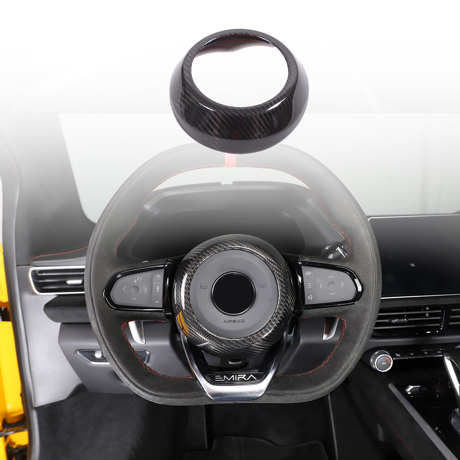 Real Carbon Fiber Steering Wheel Center Surround Cover For Lotus EMIRA 22-24 US