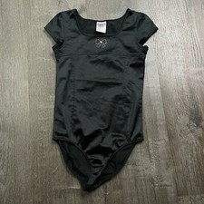 Danskin Now Girls Dance Leotard Black 1 Piece Short Sleeve Size 10-12