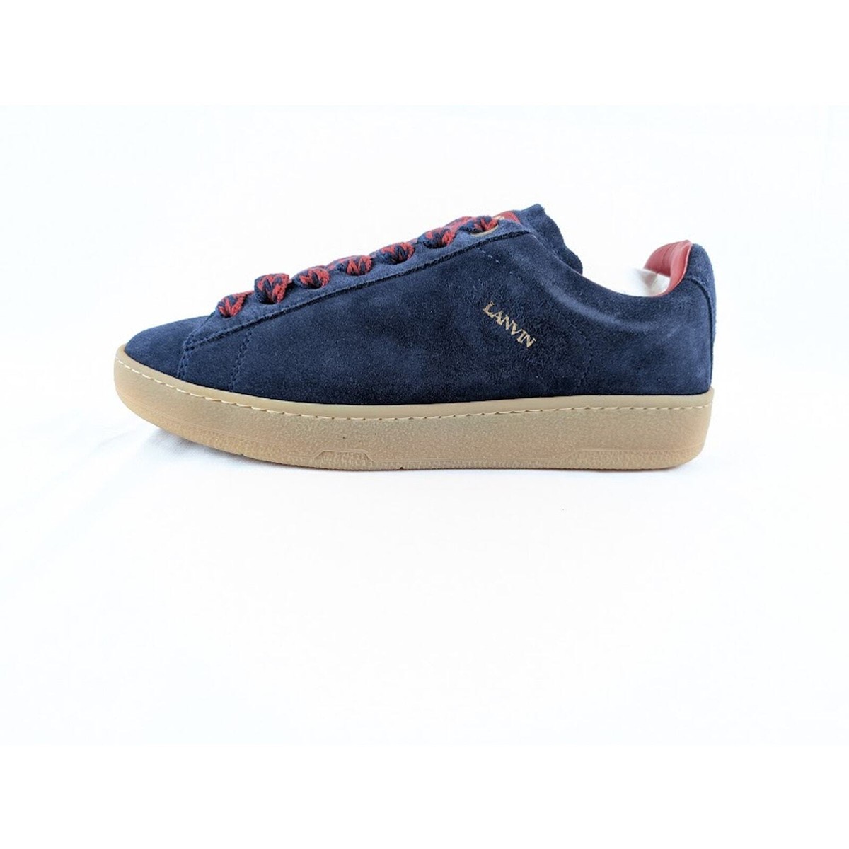 LANVINランバンLite Curb Low-Top Sneakersスニーカー Lanvin Lite Curb Low Top Sneakers in Navy Blue/Red BNWB 43