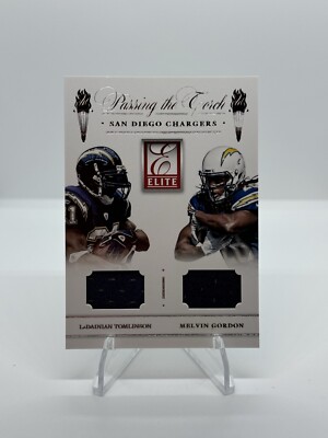 2015 Donruss Elite LaDainian Tomlinson Melvin Gordon Passing The Torch Jersey 