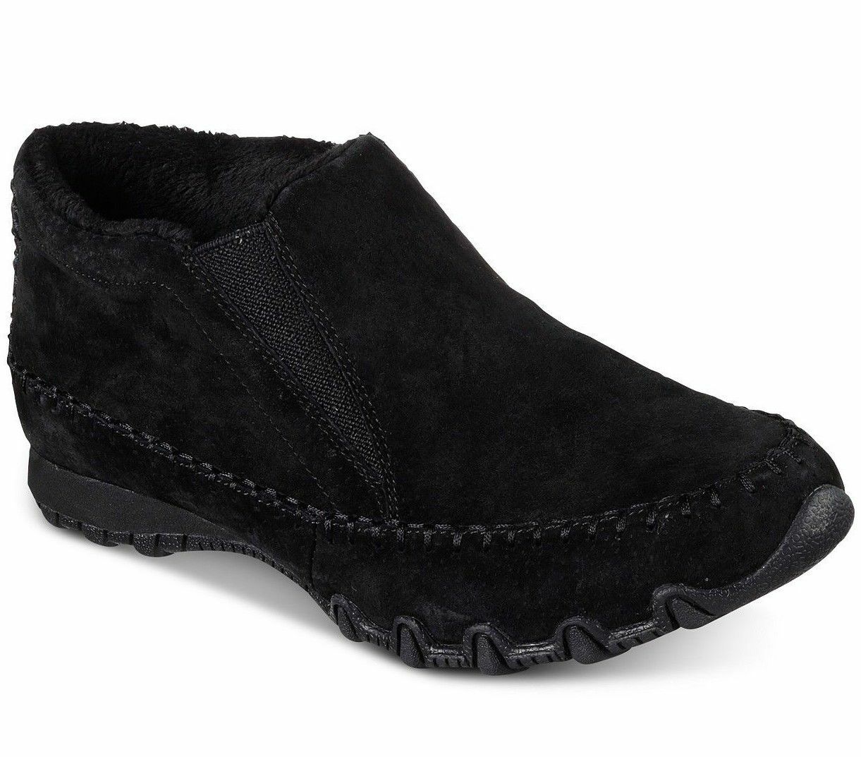 NEW SKECHERS BLACK SUEDE MEMORY FORM BOOTIES SIZE 8 M