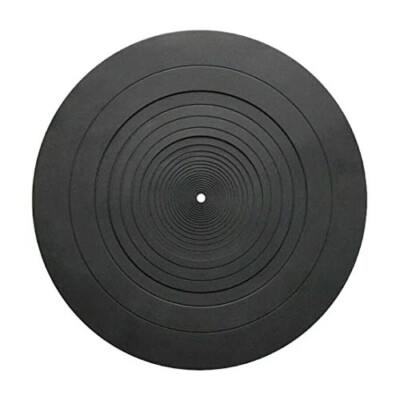 12 Zoll schwarz vulkanisiert Silikon Gummi Plattenspieler Matte - 3 mm mit Etikett Aussparung