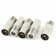 F Type Female to TV PAL Male Jack F/M RF Coax Coaxial Adapter Connector 5pcs
