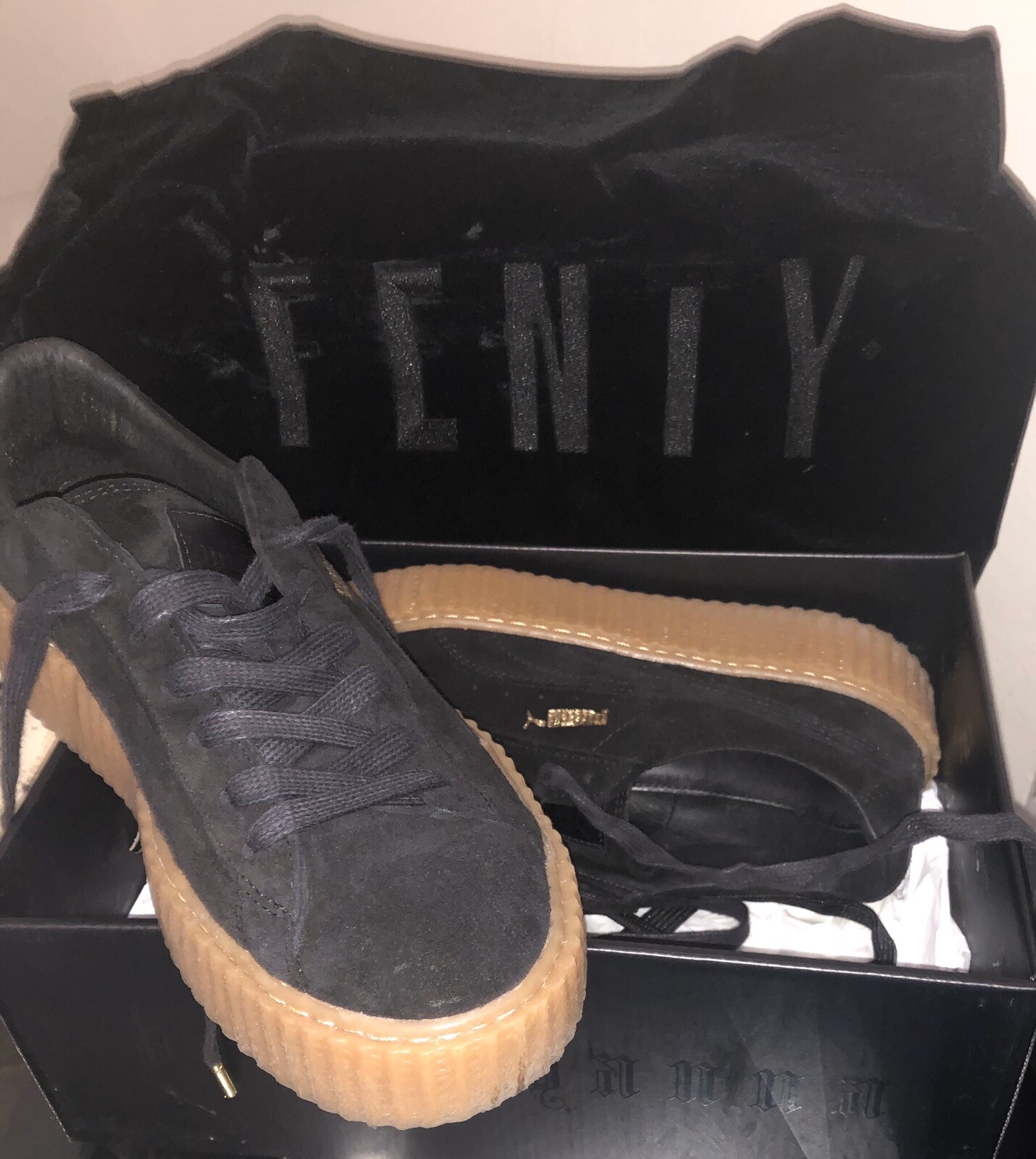 Rihanna X Puma Suede Creepers Black Oatmeal Gem