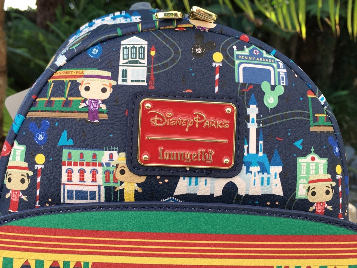 NWT LOUNGEFLY FUNKO DISNEY DAPPER DANS MAIN ST MINI BACKPACK & WALLET SET Disney Parks Main Street Dapper Dans Loungefly Mini Backpack  main image 2