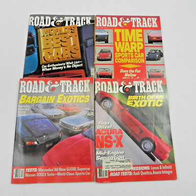 VINTAGE 1989 ROAD AND TRACK MAGAZINE LOT OF 4 ISSUES RACING PERFORMANCE