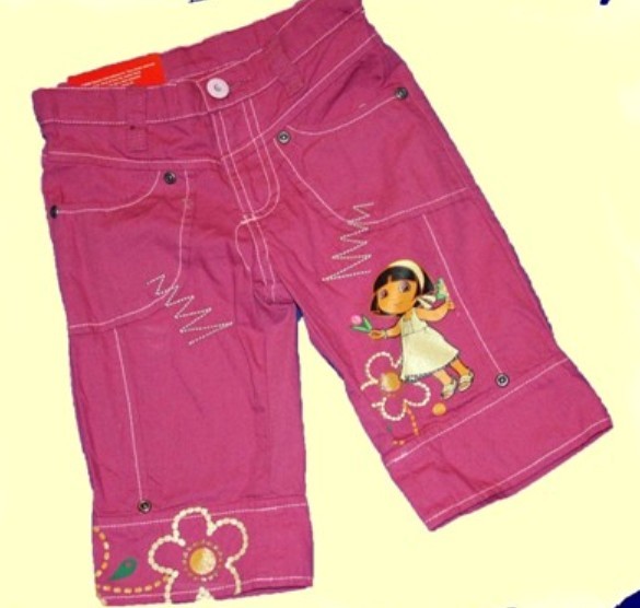Great 7/8 Summer Trousers Pink Dora Girl Capri Pants 110128 New 2