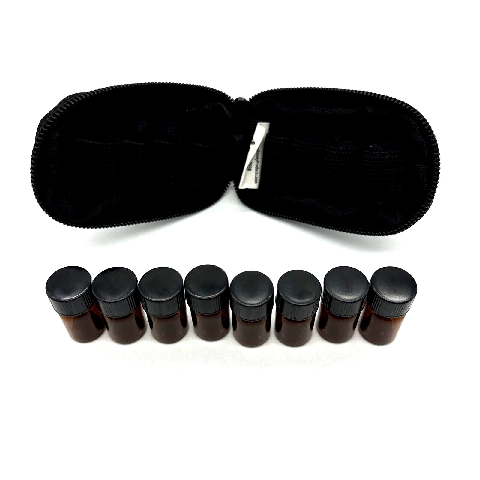 Keychain Case 8 Empty 5/8 Dram Bottles Carabiner