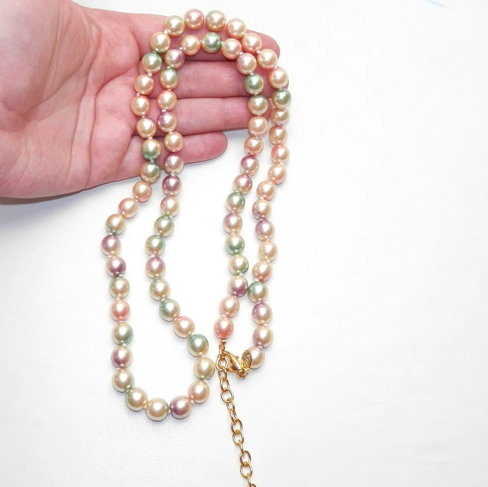 Joan Rivers Statement Faux Pearl Necklace Pastel Multi Color 33-36.5” STUNNING! - Image 4 of 4
