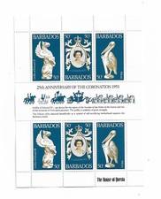 Barbados stamps 1978 25th Anniversary Coronation Elizabeth II  mini sheet