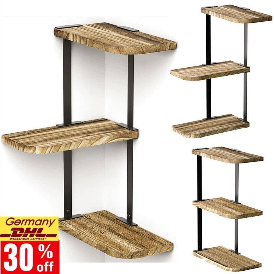 Eckregal Wandboard Holz Bücherregal Hängeregal Zickzack Schweberegal Küchenregal - Bild 2 von 4