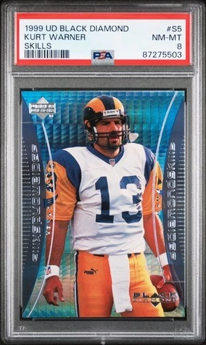 1999 UD Black Diamond Skills #S5 Kurt Warner ROOKIE RC - PSA 8 (new slab)