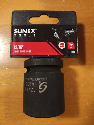 Sunex Tools 426S 3/4'' Drive 13/16'' Square Impact Socket - CR-MO New