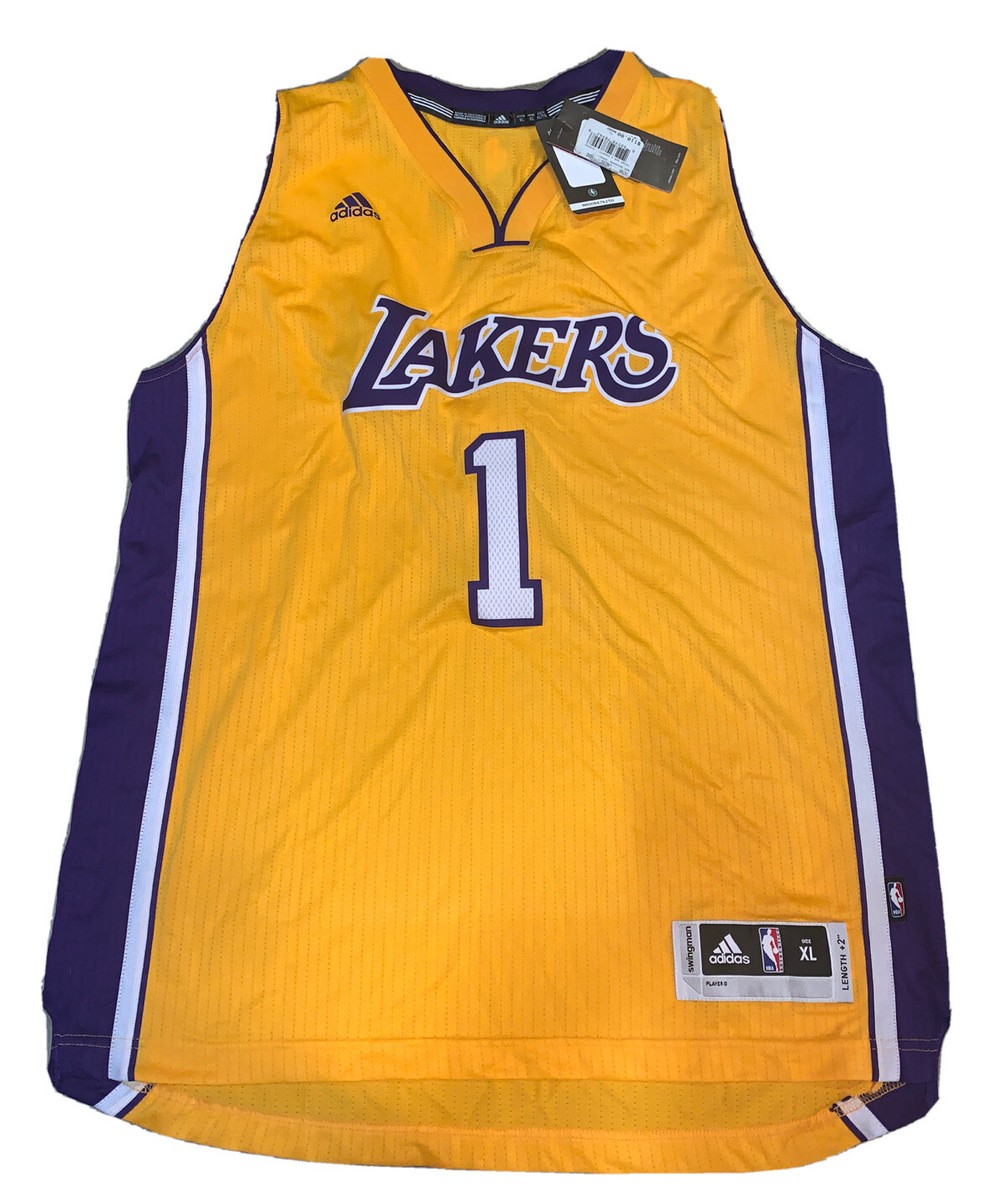 NEW D'Angelo Russell Men Size XL Adidas Los Angeles Laker Yellow