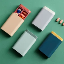 Portable Small Travel Tablet Medicine Pills Organizer Case Holder Storage Box #