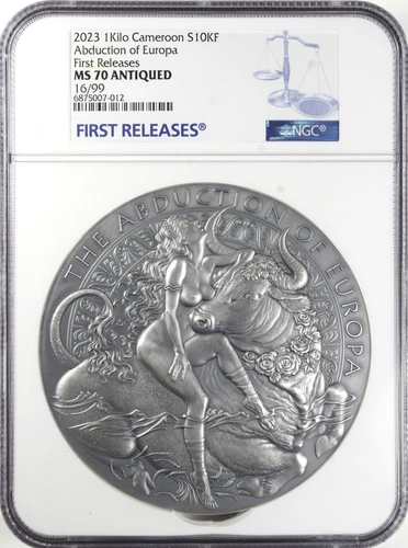 2023 Cameroon Abduction of Europa NGC MS70 Celestial Beauty 1 Kilo Silver w/ Box