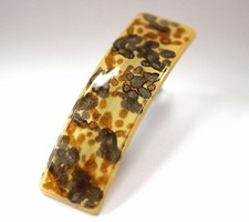 French Large Hand Painted Sandstone Brown Color Tortoise Hair Clip Barrette P47
