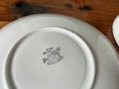 Vintage 50’s Bell , England, trio, cup, saucer & plate, green polka dots - Picture 6 of 6