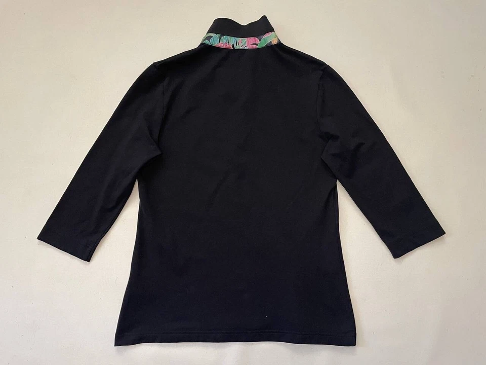 Golfino Unisex 1/4 Zip Black Polo Size M L USA 10 UK 14 - Image 3 of 4