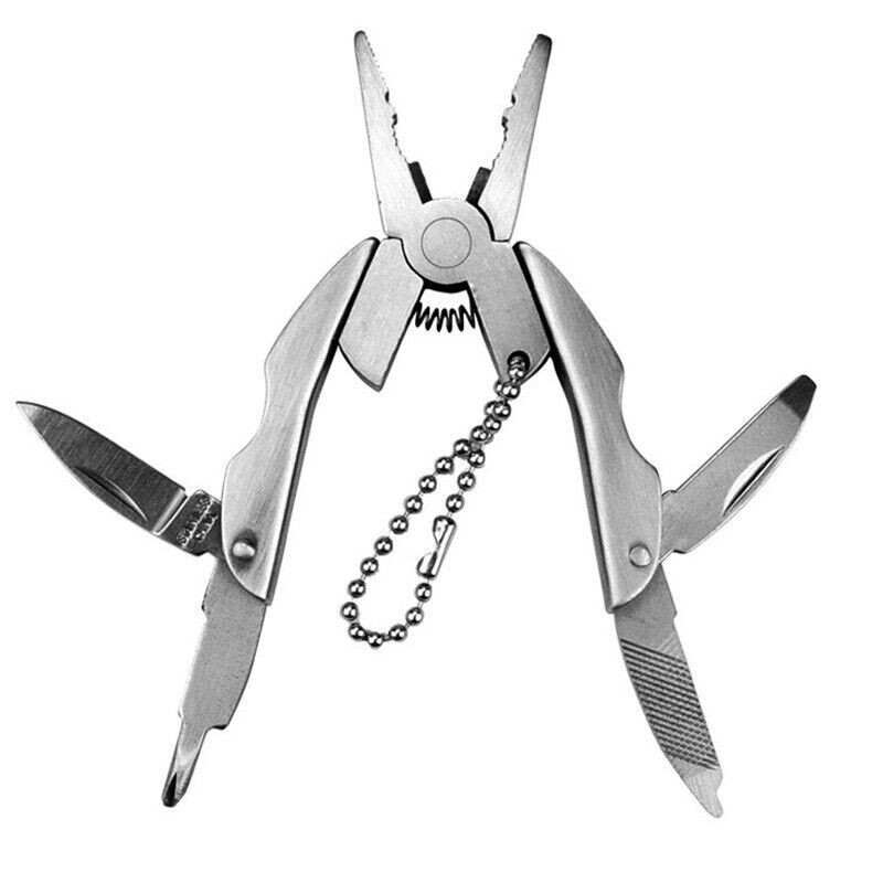 9-in-1 Multitool Keychain - Mini Pliers Screwdriver Pocket Tool With Bottle Opener