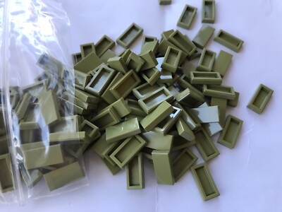 LEGO- NEW-3069b -OLIVE- 1 X2 FINISHING TILES W/ GROOVE- 25 pieces