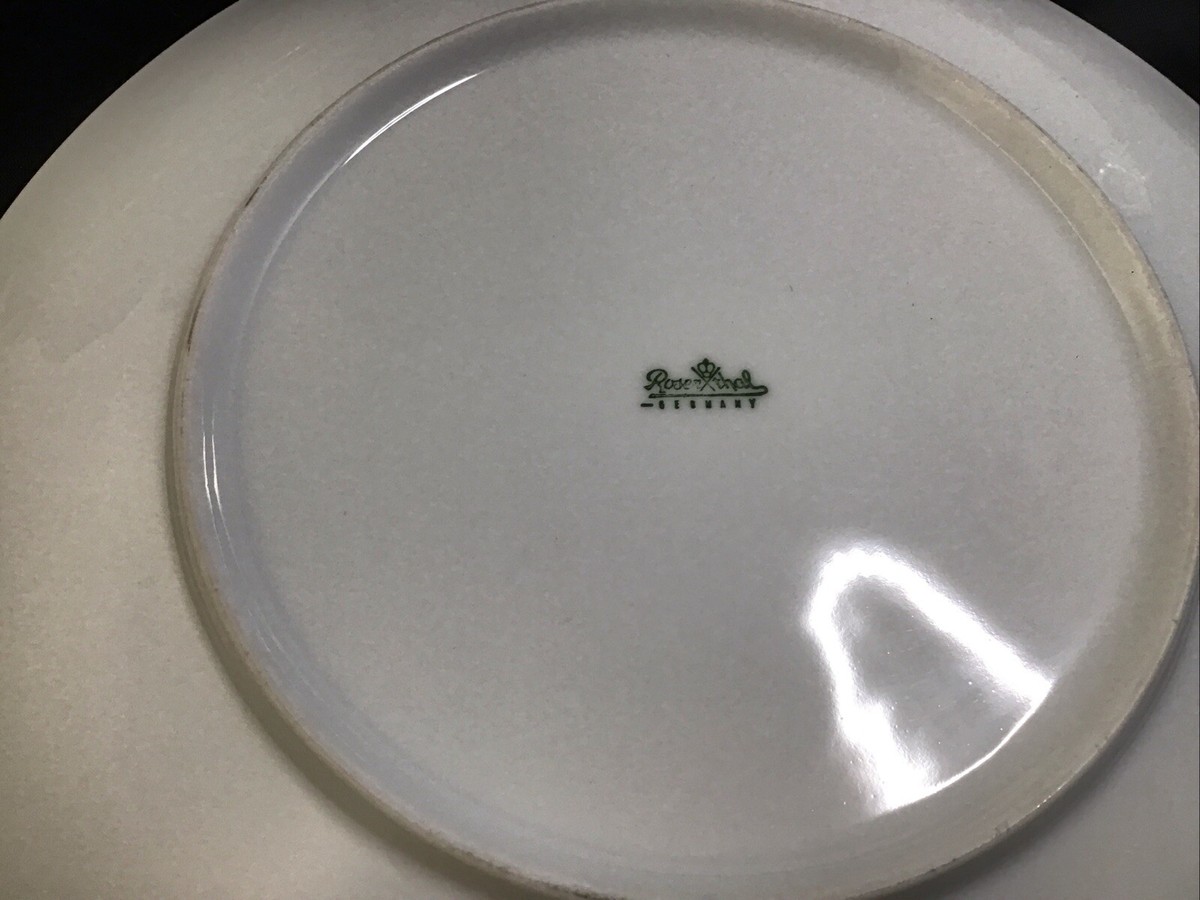 8 Rosenthal China Germany 3680 White With Gold Band/ Black
