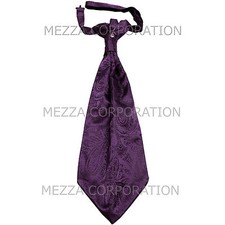 New Vesuvio Napoli Men's Polyester Ascot Cravat Necktie Paisley Party Grape