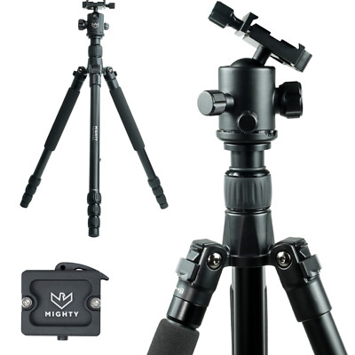 Mighty Hunting Tripod + Picatinny Adapter - 155cm Max, 10KG Capacity + Carry Bag