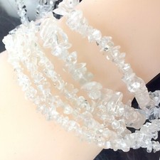 Natural Gemstones Clear Crystal Quartz Chip Beads 32" Full Strand Jewelry Making