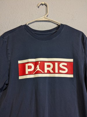 Air Jordan Paris Saint Germain Mens Sz Medium T-Shirt Navy Blue