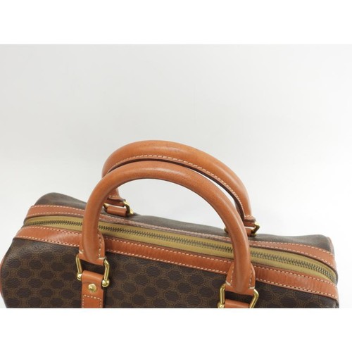 Celine Handbag Triomphe PVC/Leather Brown Macadam Speedy 31 Tophandlebag Ladies
