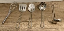 5pcs Kids Pretend Play Cooking Utensils Stainless Spatula Slotted Spoon Ladles