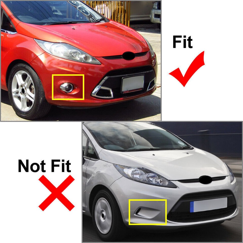 1 Pcs Front Fog Light Lamp Frame Surround Cover Trim For Ford Fiesta ...