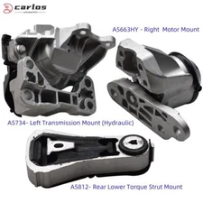 3Pcs Engine Motor & Transmission Mounts Set Fit Ford Explorer V6-3.5L 2016-2019
