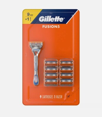 Gillette Fusion5 Mens Razor With 1Handle + 9 Razor Blade Refill ''NEW/SEALED''