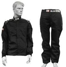 RJS RACING EQUIPMENT ELITE FIRE SUIT 3.2A/1 BLACK 2 PIECE ADULT MEDIUM