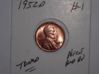 wheat penny 1952D NICE RED BU 1952-D LOT #1 LINCOLN CENT UNC. GREAT RED LUSTER