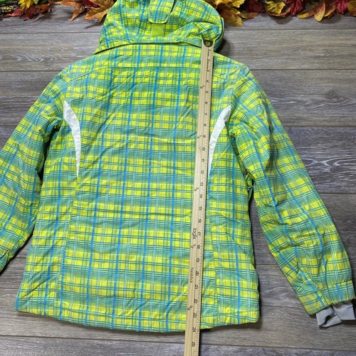 Karbon Coat Size 12 Girls Green Winter Jacket Carbon Pockets Hood Weatherproof - Picture 11 of 14