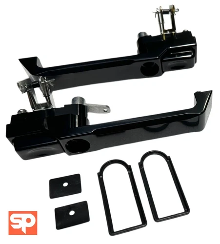 Pair Front Black Billet Alloy Aluminium Door Handles for Land Rover Defender RHD