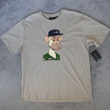 Bored Ape Yacht Club Shirt Mens M Tan US Army Graphic Tee Oversized Fit BAYC NWT