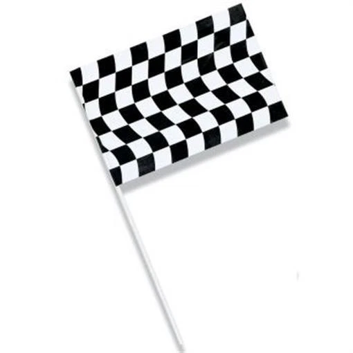 CREATIVE CONVERTING Black & White Checkered Plastic Flag Car Racing Birthday Party Decoration