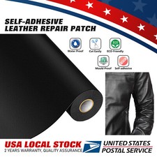 Premium Black Self-Adhesive Vinyl Leather Repair patch For Car Seats Sofa  more