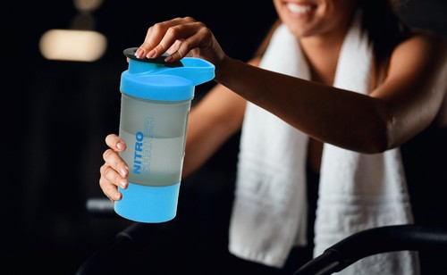 Protein Shaker Bottle With Mixing Ball & Grip Handle For Sports Gym Pre Work Out - Picture 4 of 22