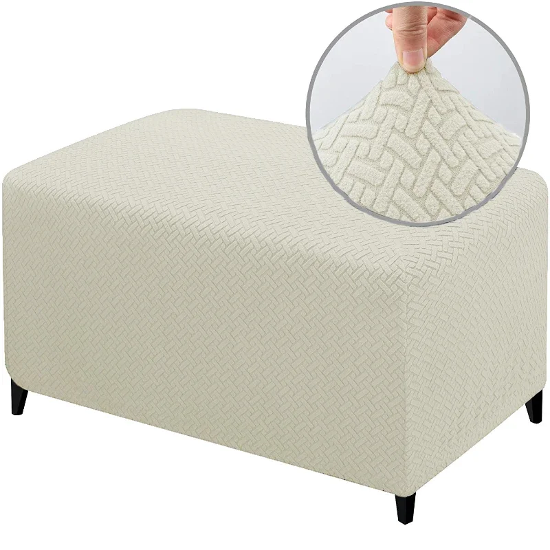 Footstool Cover Stretch Stool Ottoman Sofa Storage Slipcover Protector Rectangle