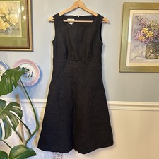 Vintage Talbots Black Dress Size 12 Irish Linen Wedding 90s Old Money Classic